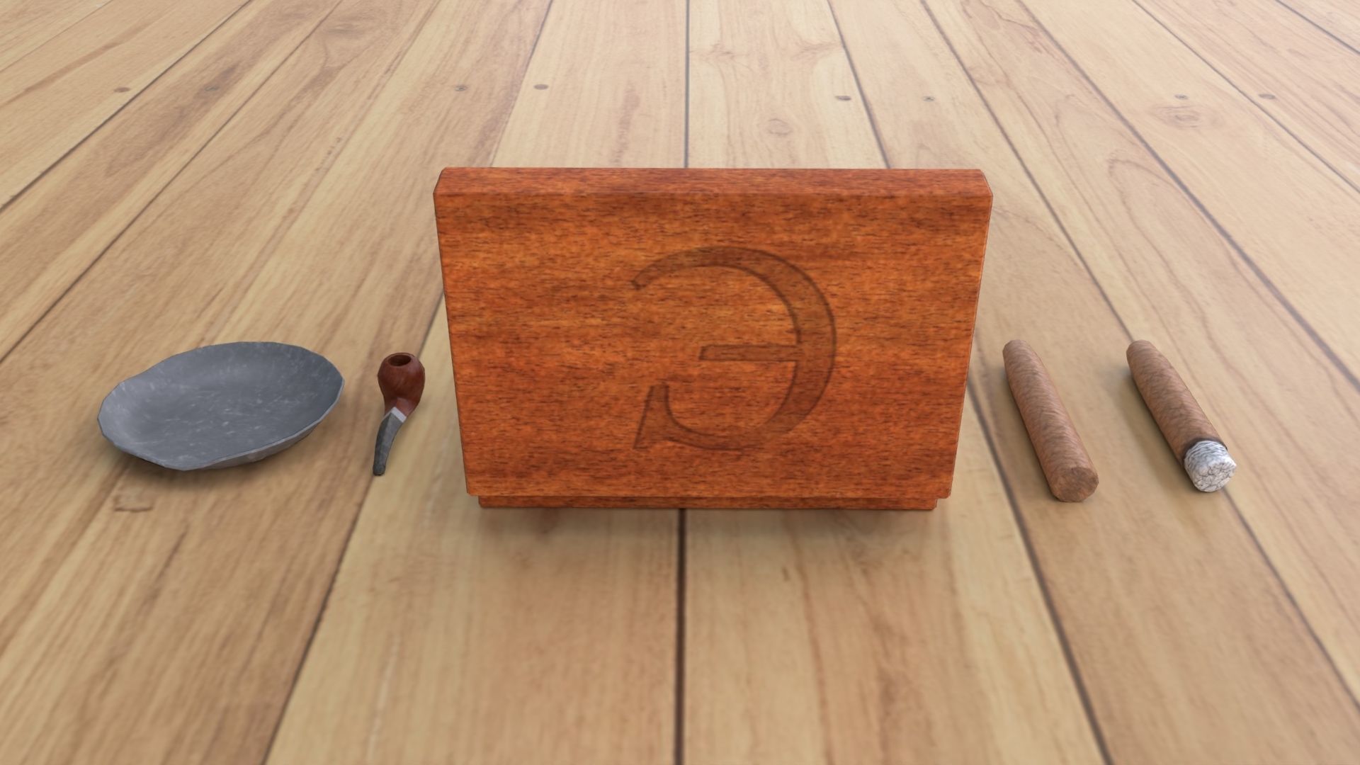 Cigar Set Low-poly 3D model_4