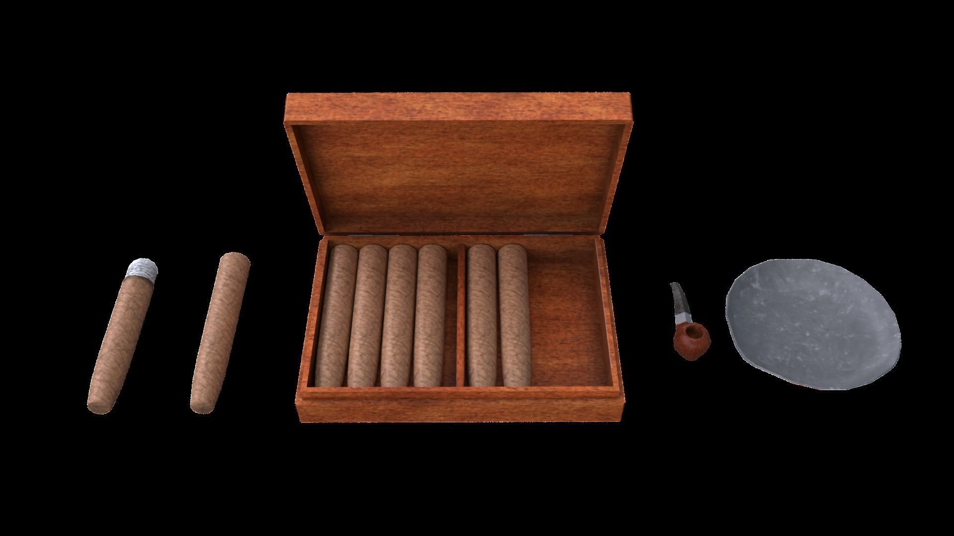 Cigar Set Low-poly 3D model_9