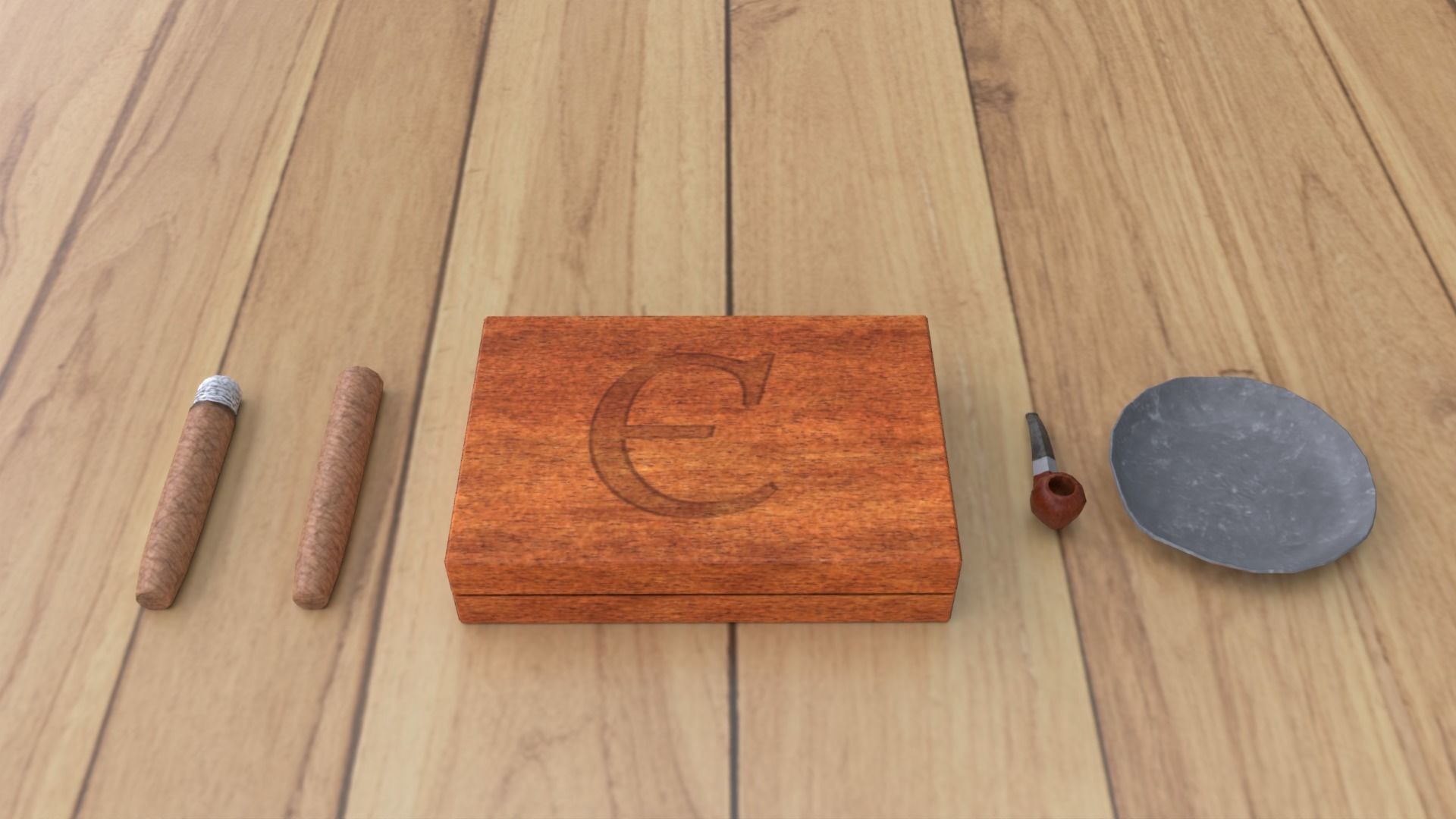 Cigar Set Low-poly 3D model_6