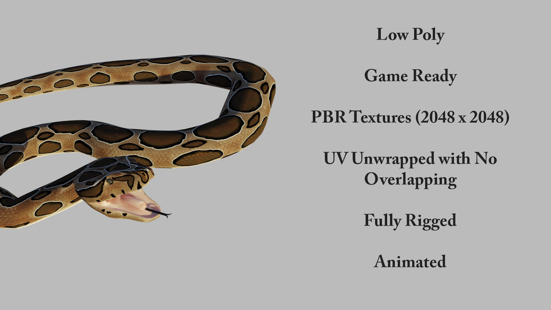 Russel Viper - Low Poly - Game Ready - Rigged Low-poly 3D model_1
