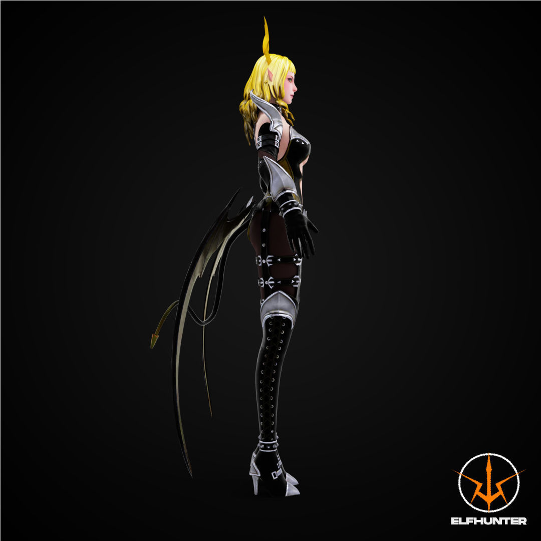 EXCLUSIVE ELF HUNTER EDITION RIGGED CHARACTER ELF YELLOW DEVIL Low-poly 3D model_3