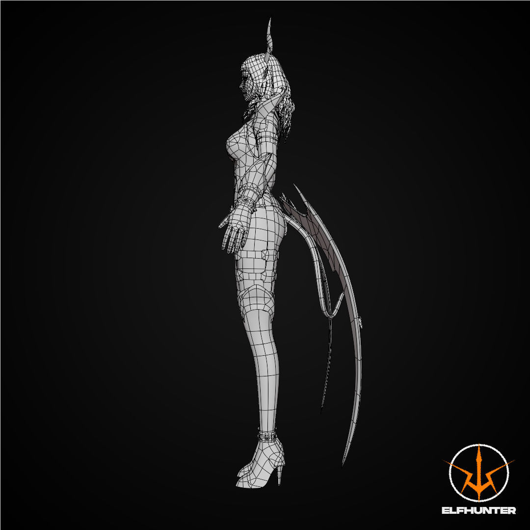 EXCLUSIVE ELF HUNTER EDITION RIGGED CHARACTER ELF YELLOW DEVIL Low-poly 3D model_13
