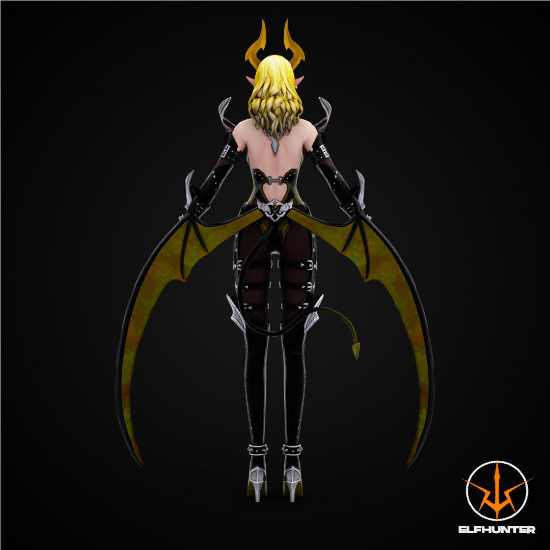 EXCLUSIVE ELF HUNTER EDITION RIGGED CHARACTER ELF YELLOW DEVIL Low-poly 3D model_4