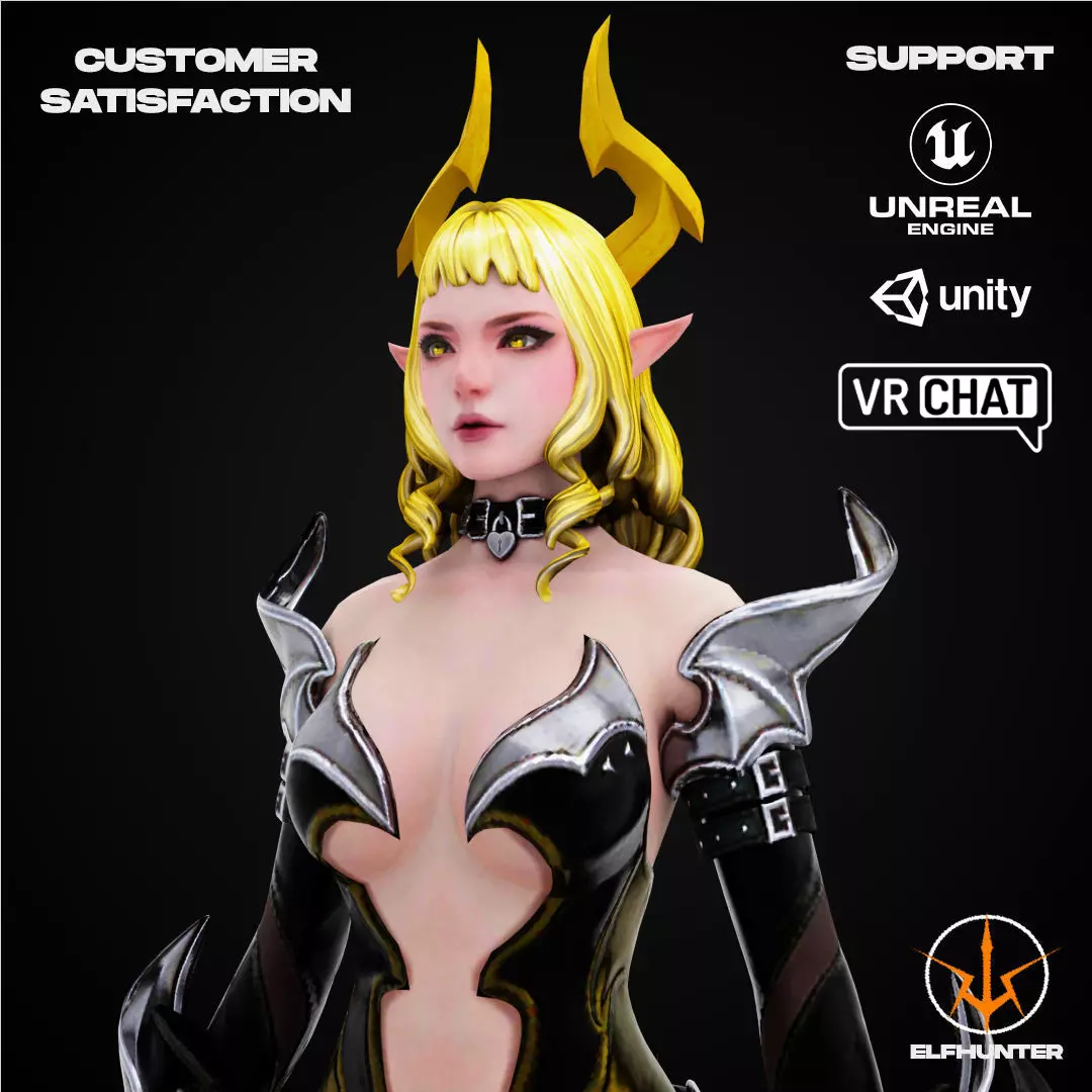 EXCLUSIVE ELF HUNTER EDITION RIGGED CHARACTER ELF YELLOW DEVIL Low-poly 3D model_0