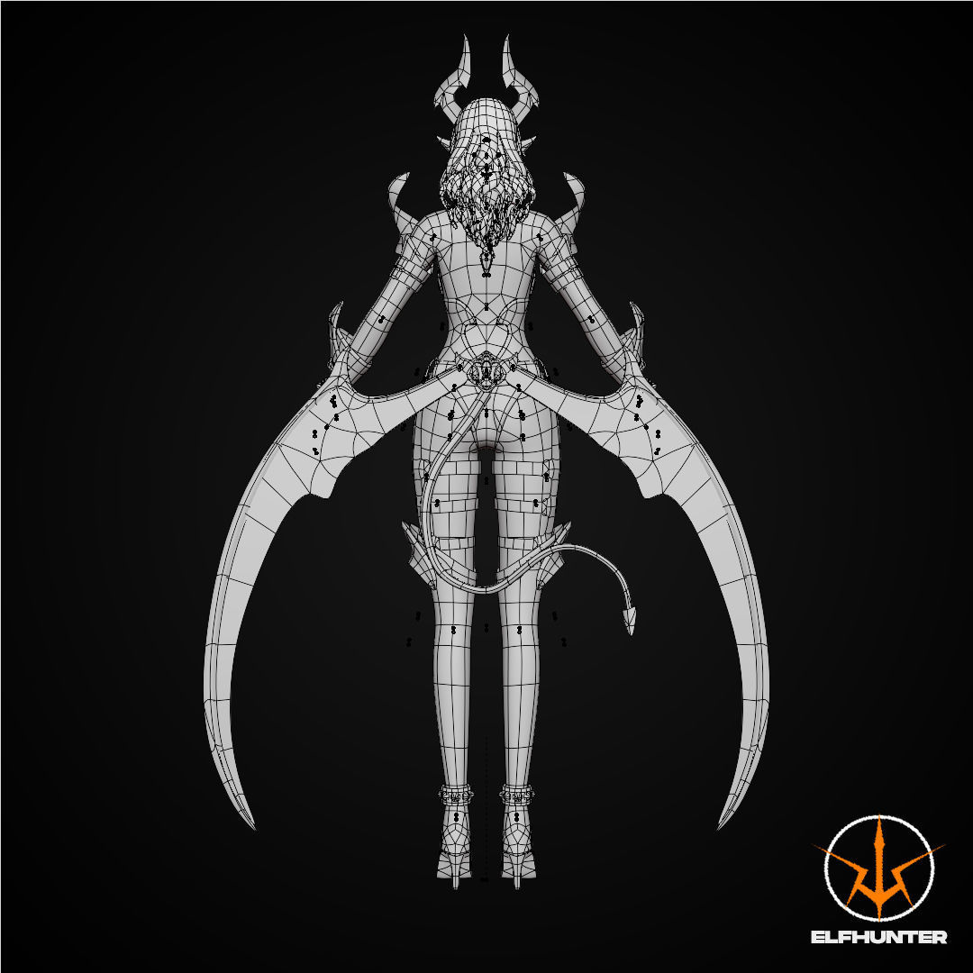EXCLUSIVE ELF HUNTER EDITION RIGGED CHARACTER ELF YELLOW DEVIL Low-poly 3D model_16