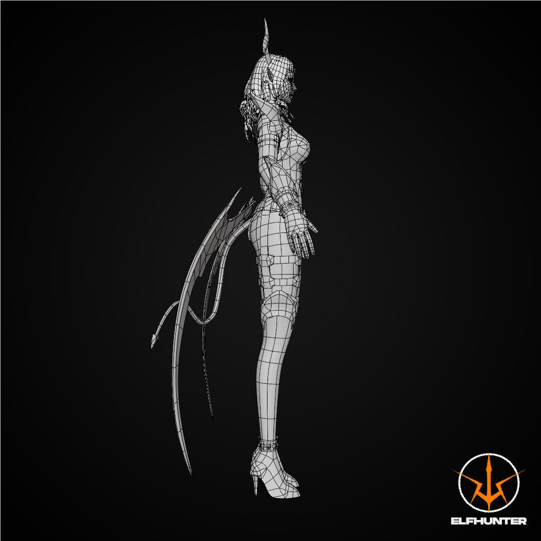 EXCLUSIVE ELF HUNTER EDITION RIGGED CHARACTER ELF YELLOW DEVIL Low-poly 3D model_11