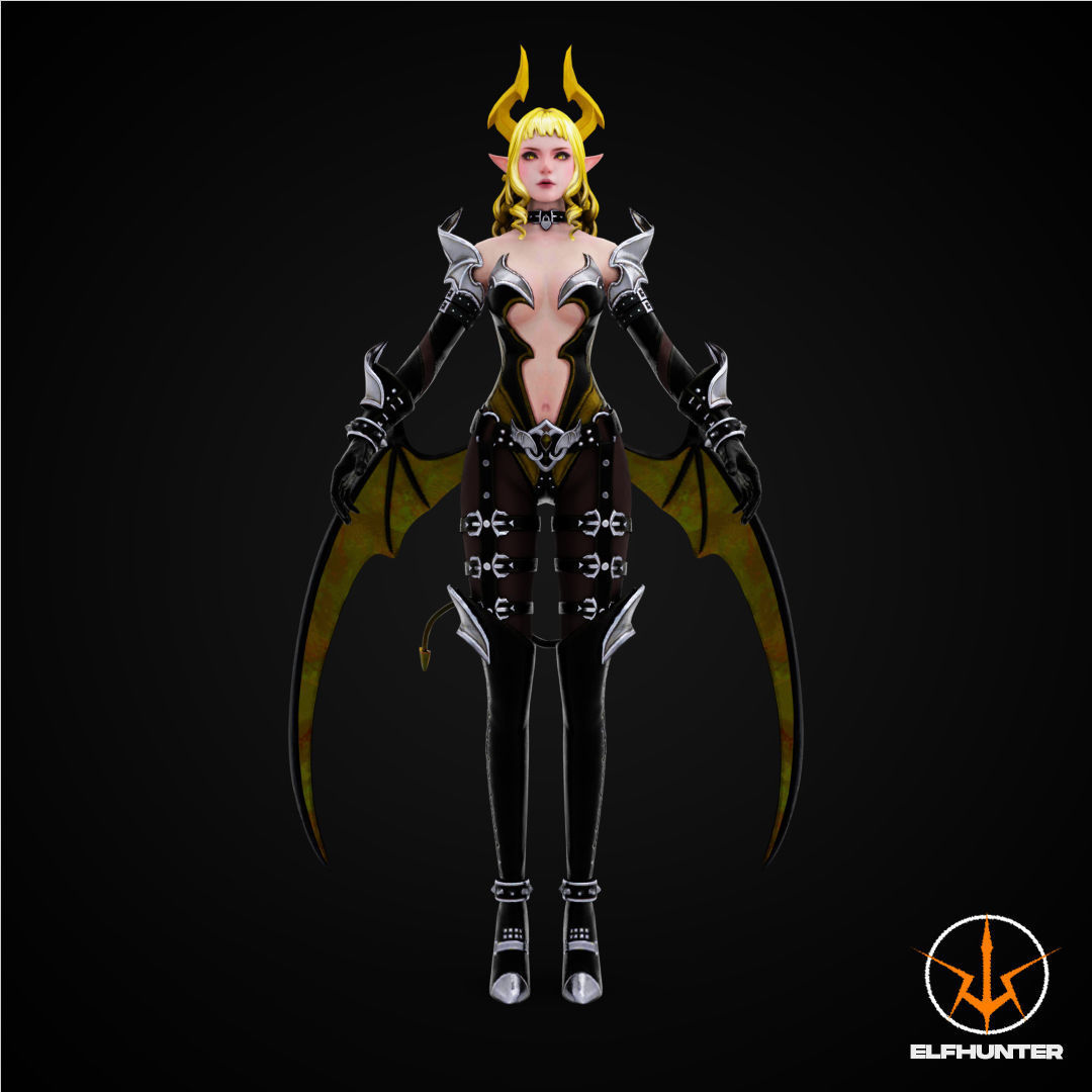 EXCLUSIVE ELF HUNTER EDITION RIGGED CHARACTER ELF YELLOW DEVIL Low-poly 3D model_2