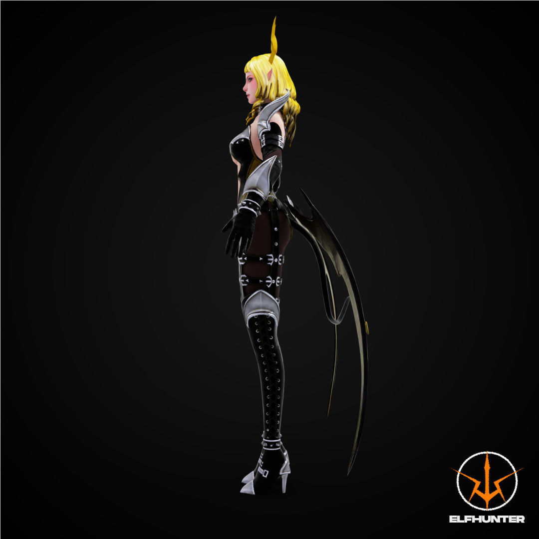 EXCLUSIVE ELF HUNTER EDITION RIGGED CHARACTER ELF YELLOW DEVIL Low-poly 3D model_5