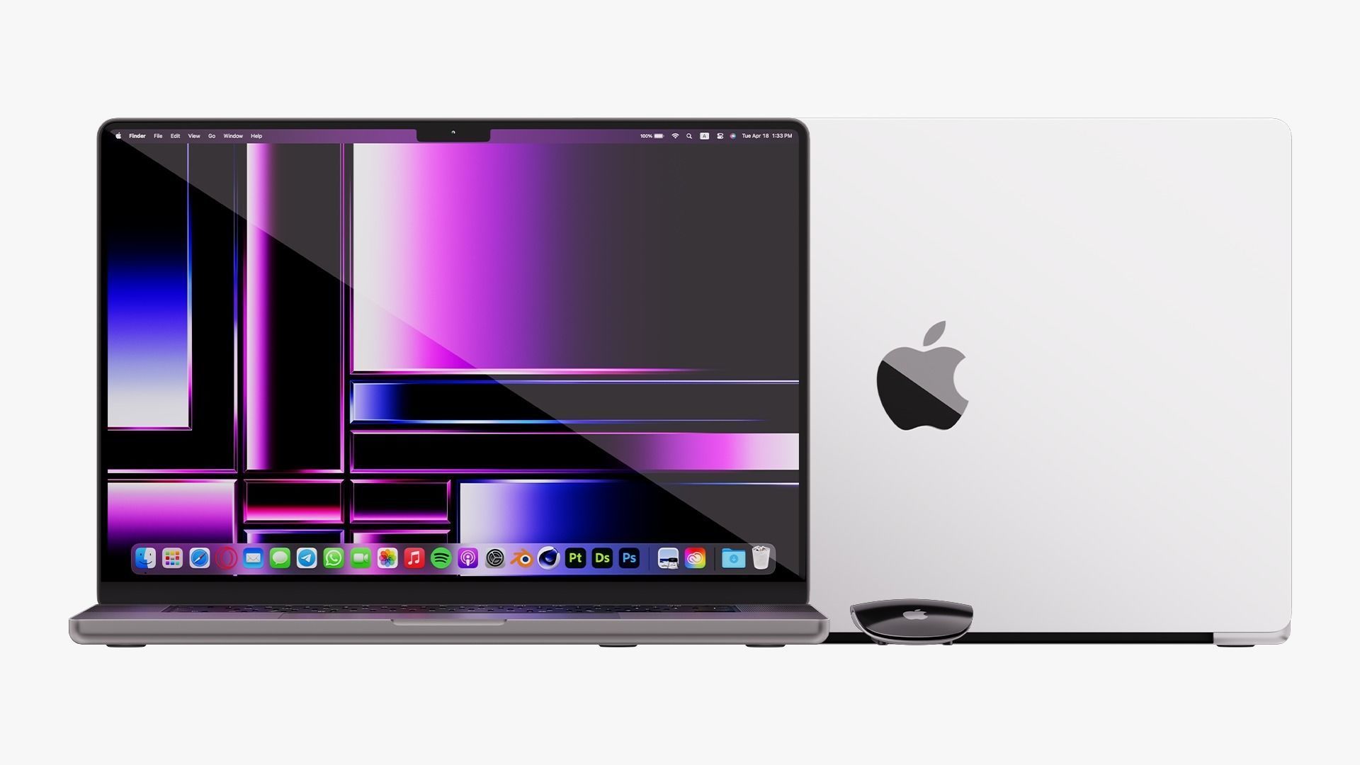Apple MacBook Pro 16 Collection 2022 With Magic Mouse 3D model_6