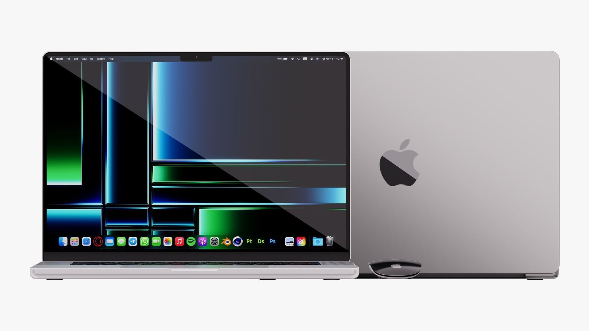 Apple MacBook Pro 16 Collection 2022 With Magic Mouse 3D model_8