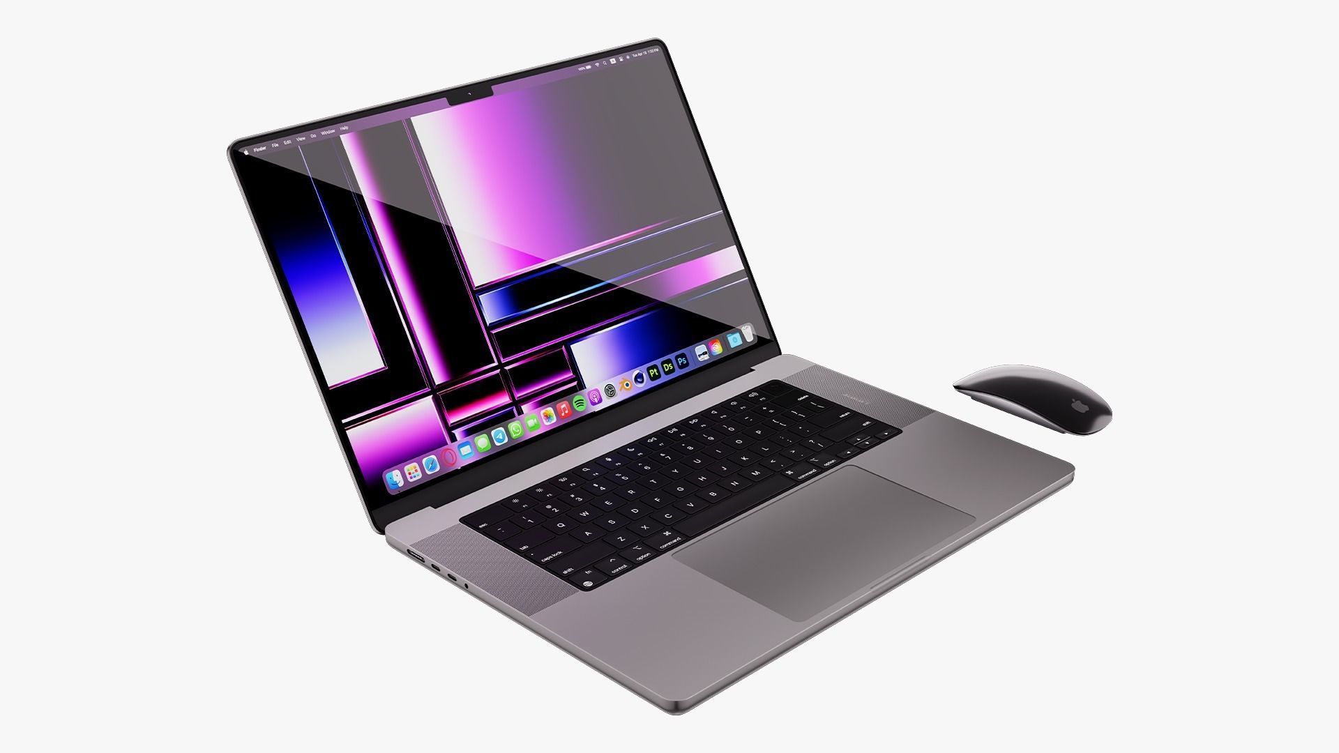Apple MacBook Pro 16 Collection 2022 With Magic Mouse 3D model_12