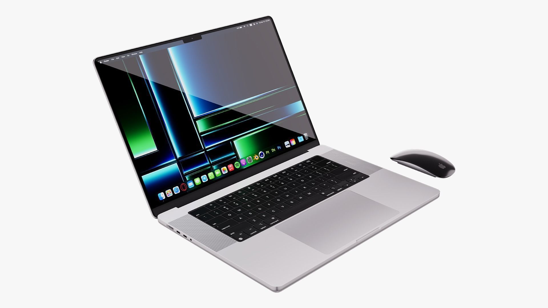 Apple MacBook Pro 16 Collection 2022 With Magic Mouse 3D model_11