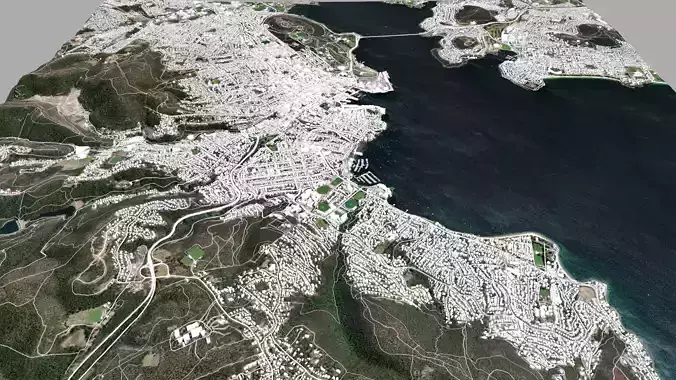 Cityscape Hobart Tasmania Australia 3D model