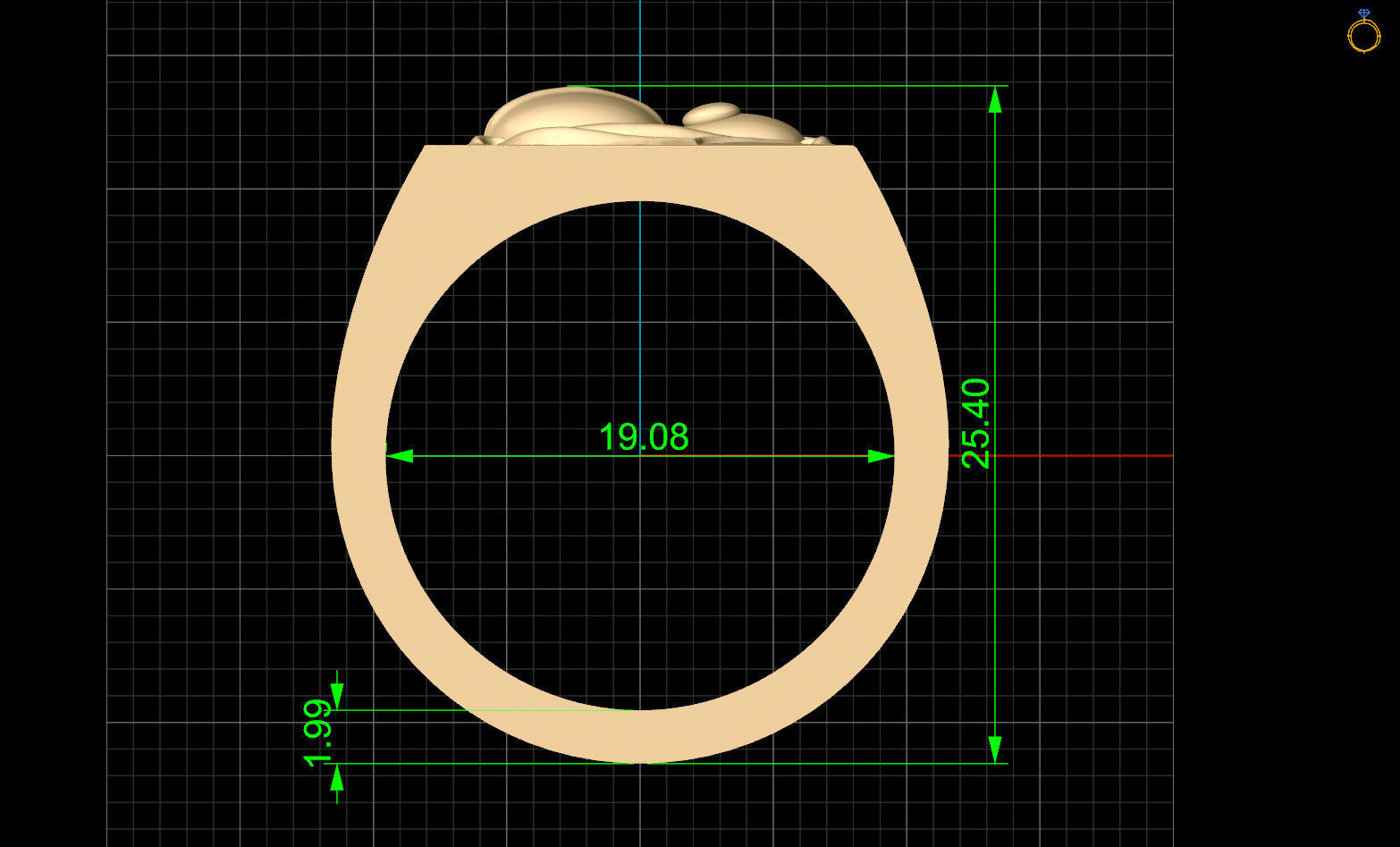 Emoji face comic ring gold silver  jewelry 3D printable model 3D print model_8