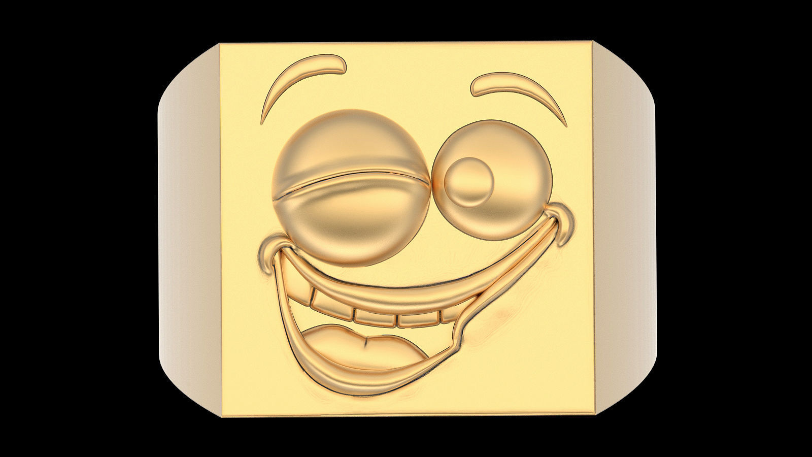 Emoji face comic ring gold silver  jewelry 3D printable model 3D print model_3