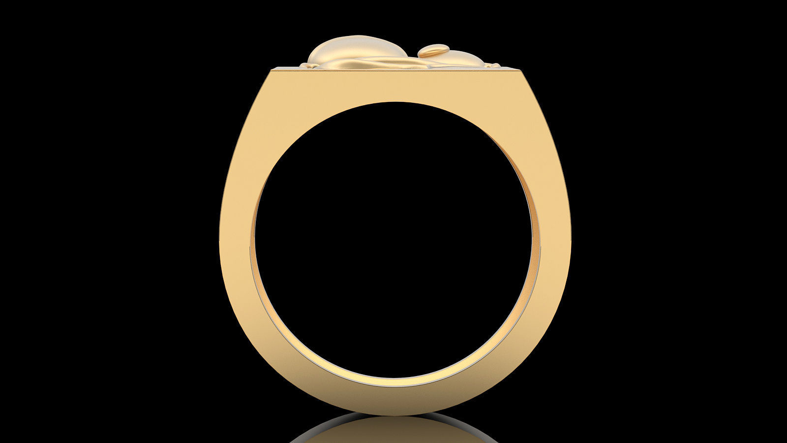 Emoji face comic ring gold silver  jewelry 3D printable model 3D print model_4