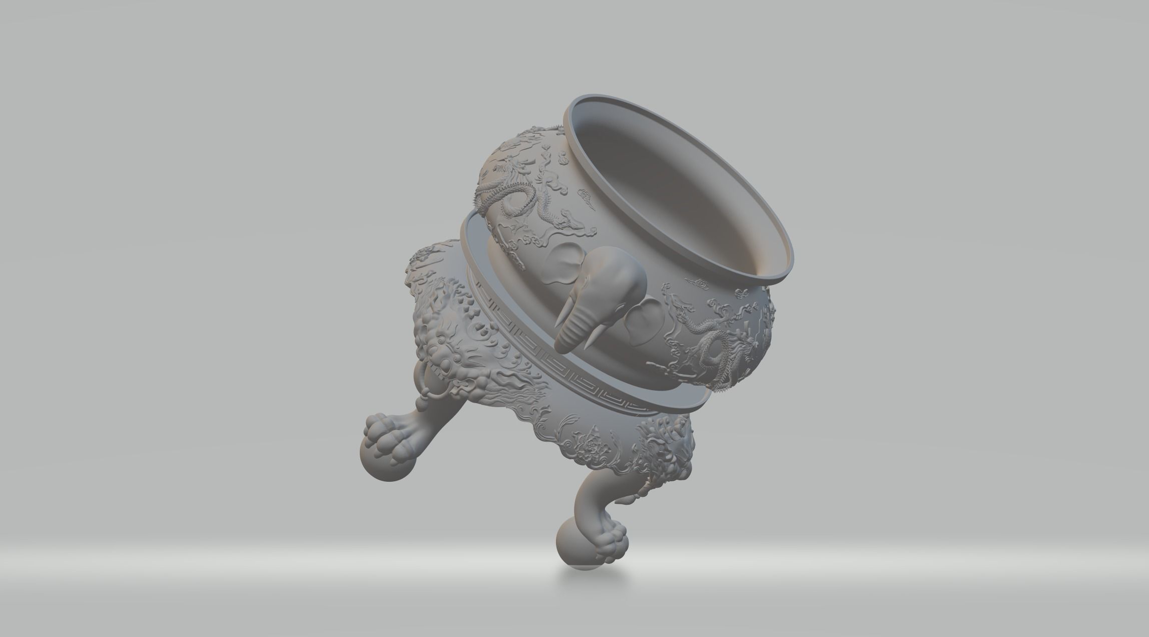 Chinese Ding Furnace Incense 3D print model_2
