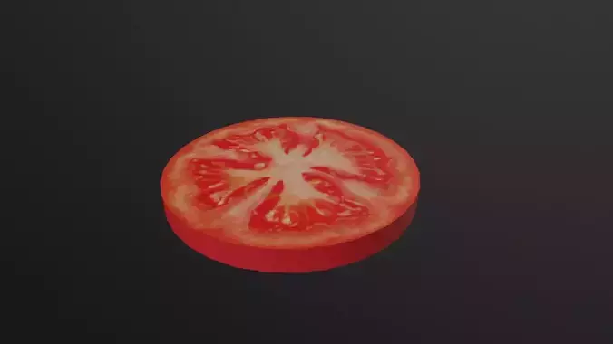 Slice of Tomato 3D Model Low-poly 3D model