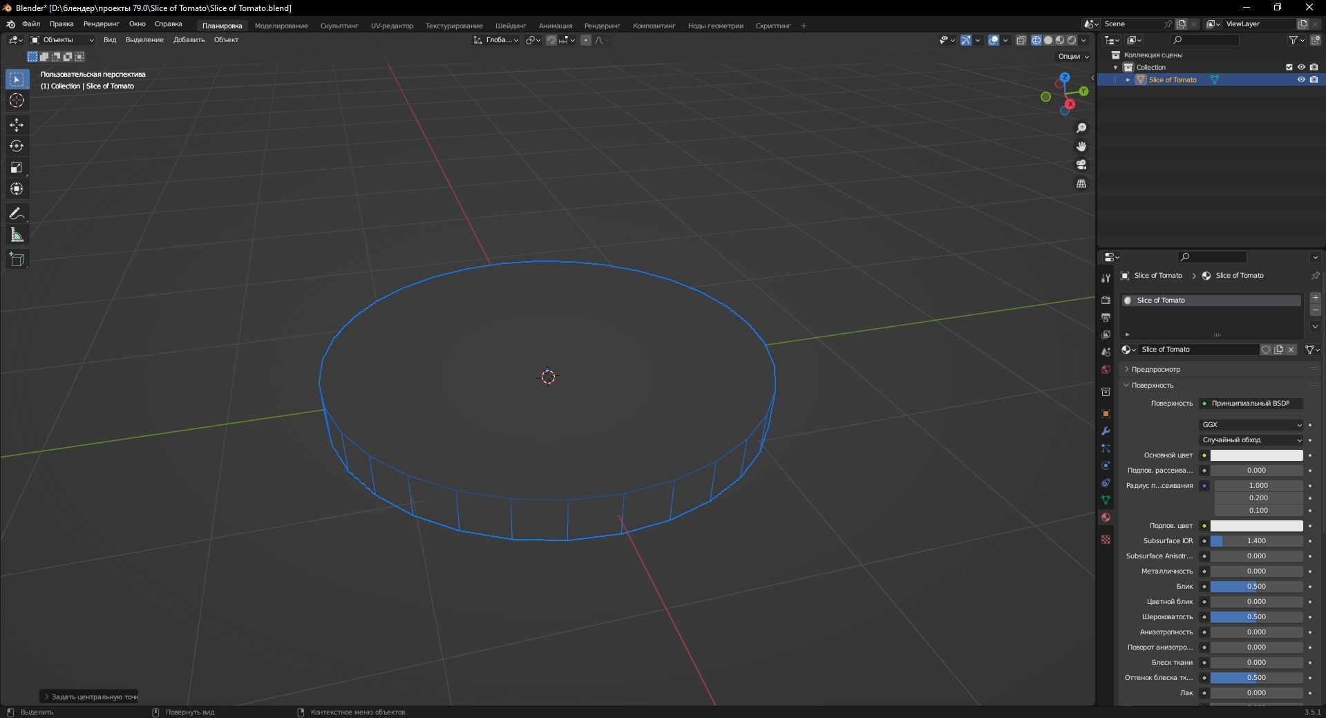 Slice of Tomato 3D Model Low-poly 3D model_11
