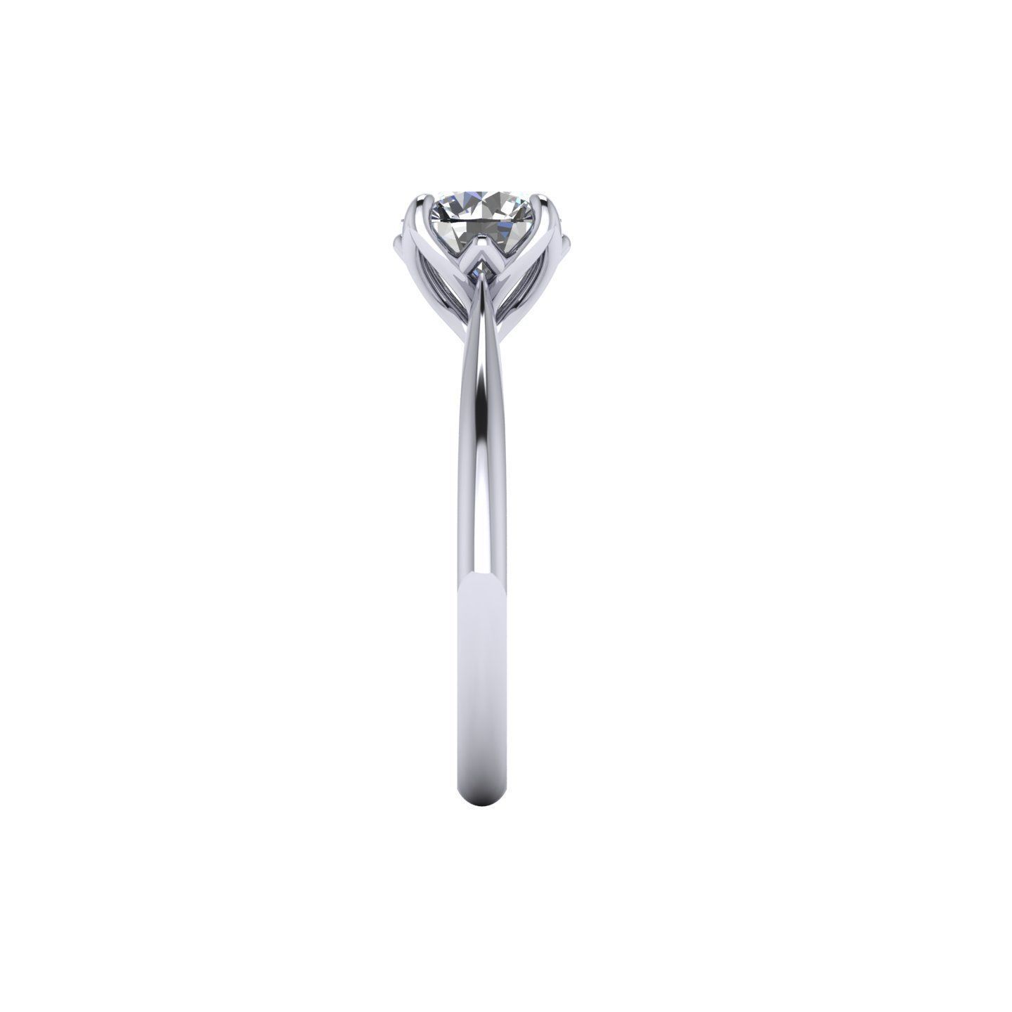 Solitaire Four Prong Diamond Ring 3D print model_4