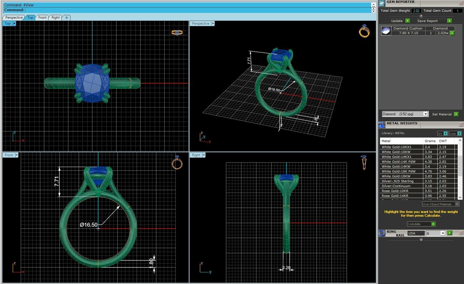 Solitaire Oval Diamond Ring 3D print model_4
