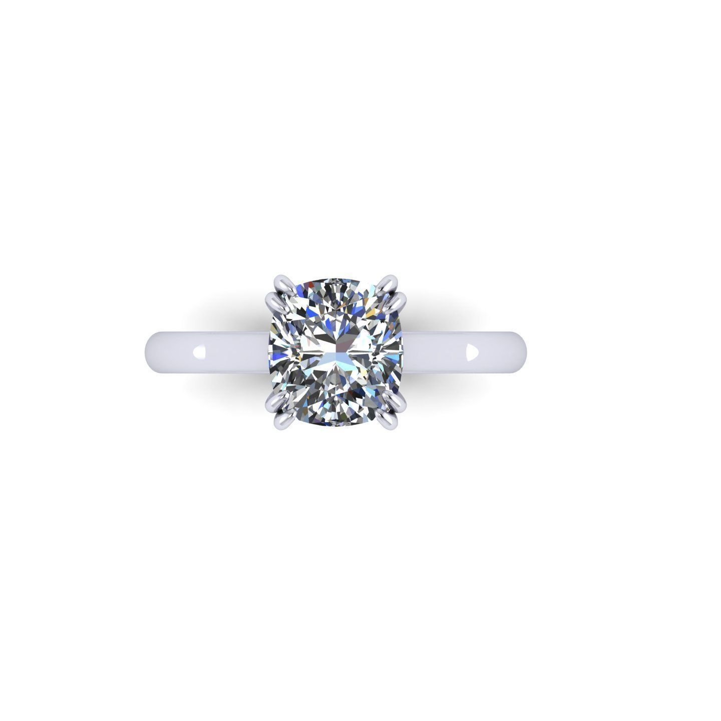 Solitaire Oval Diamond Ring 3D print model_2