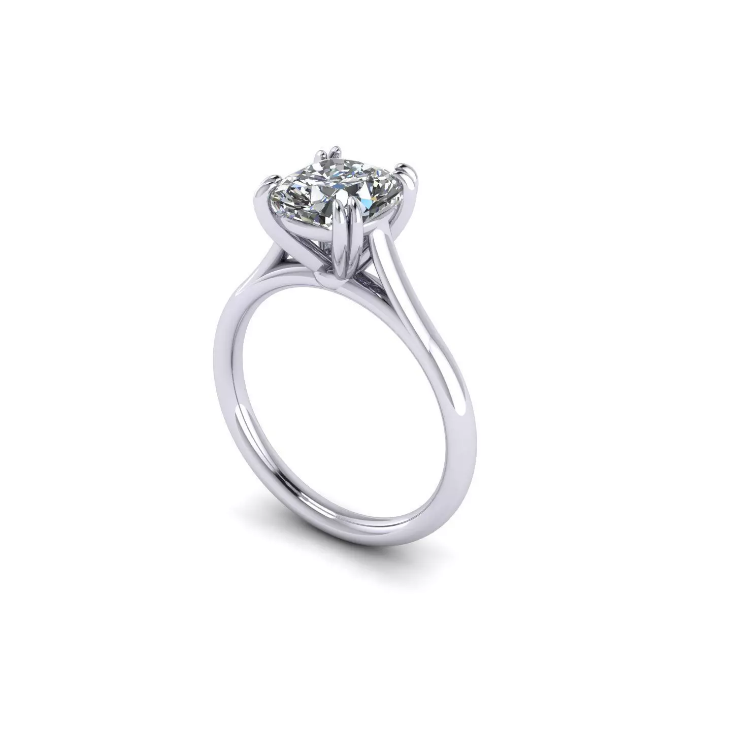 Solitaire Oval Diamond Ring 3D print model_0