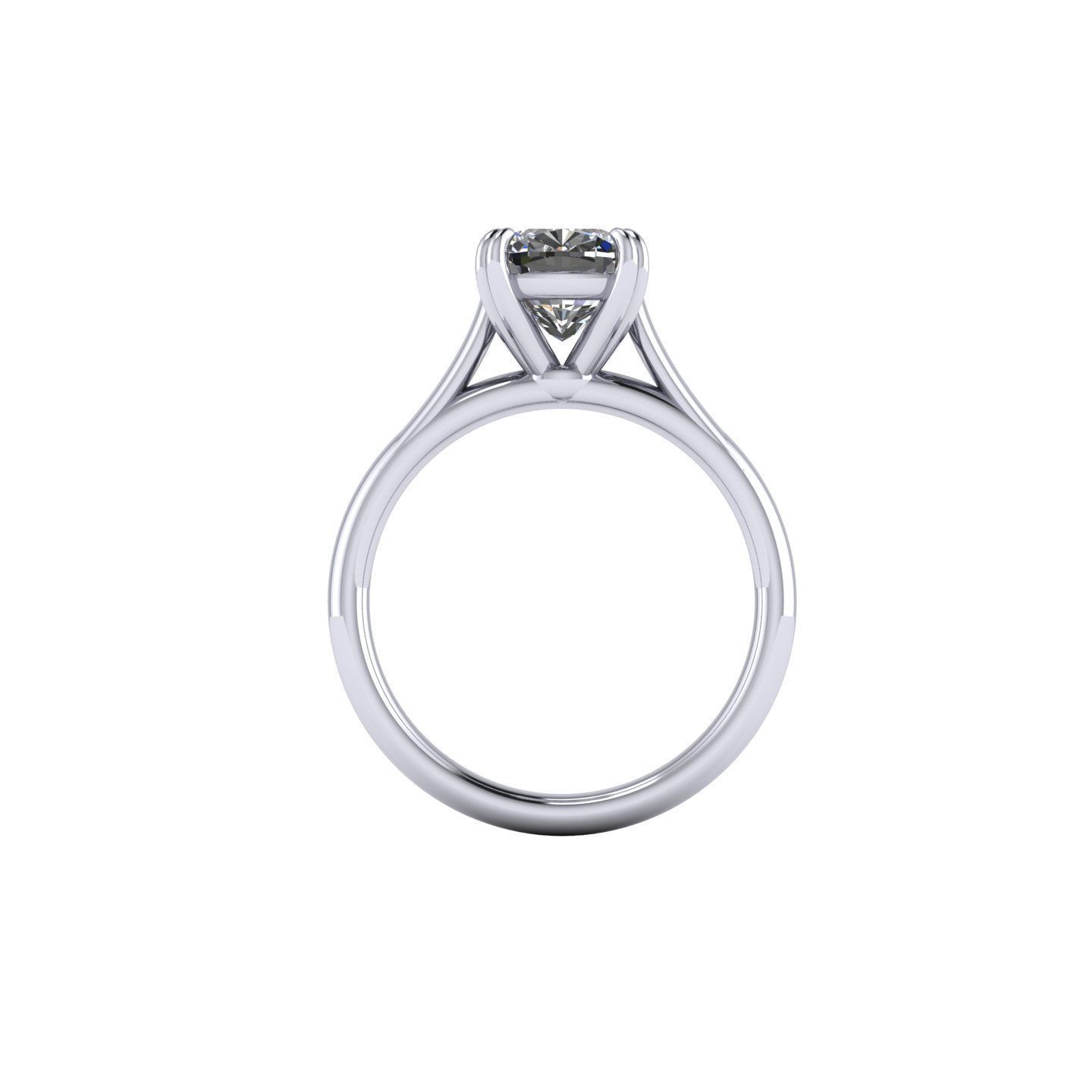 Solitaire Oval Diamond Ring 3D print model_1