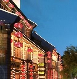 town Chinese style commercial residential buildings 3D model_14