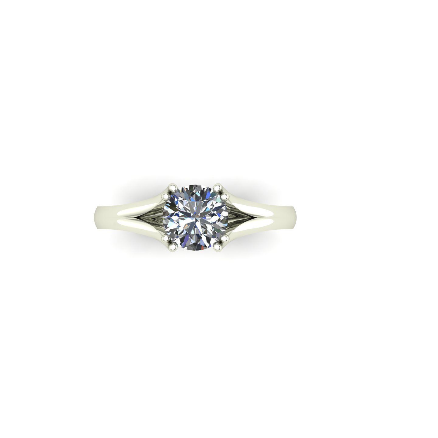 Four Prong Solitaire Diamond Ring 3D print model_3