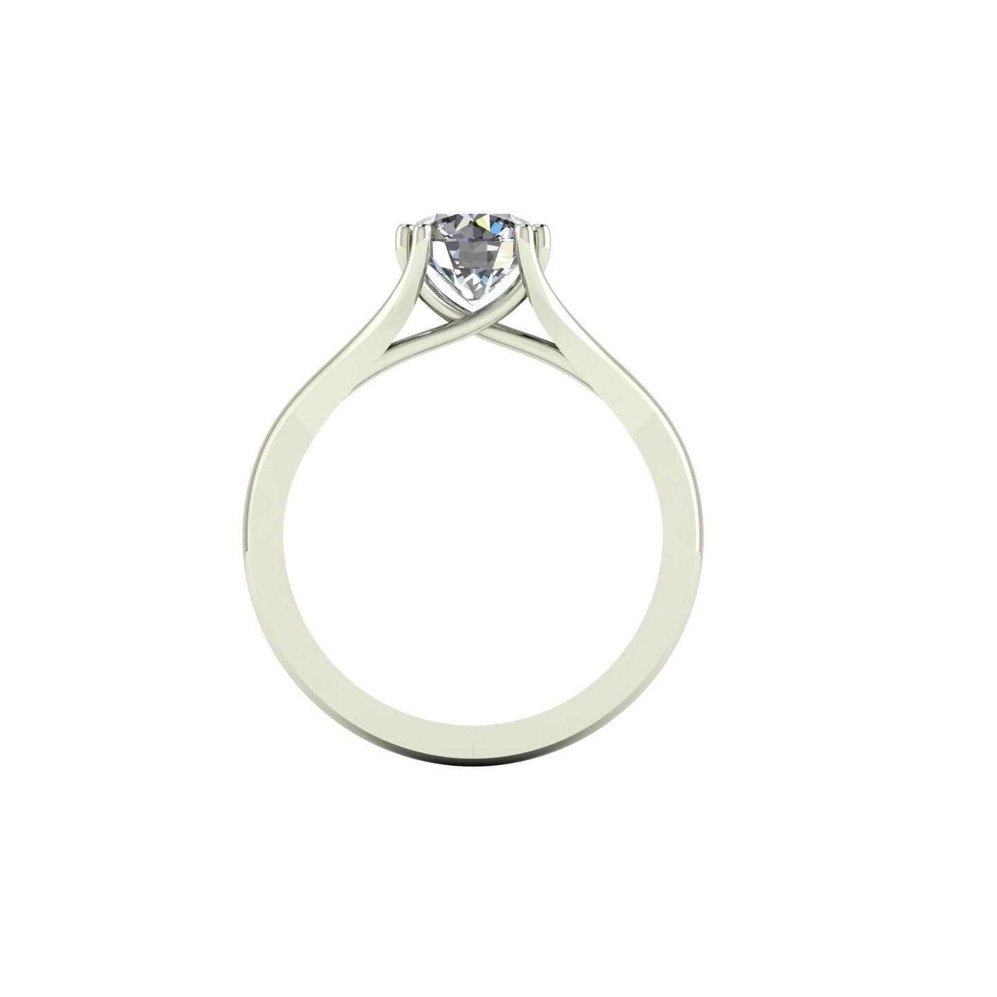 Four Prong Solitaire Diamond Ring 3D print model_1