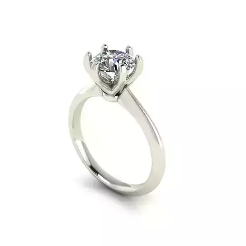 Solitaire Six Prong Cut