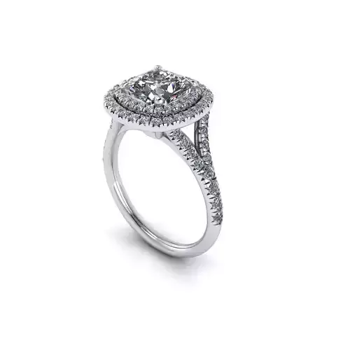 Halo Pav Diamond Ring