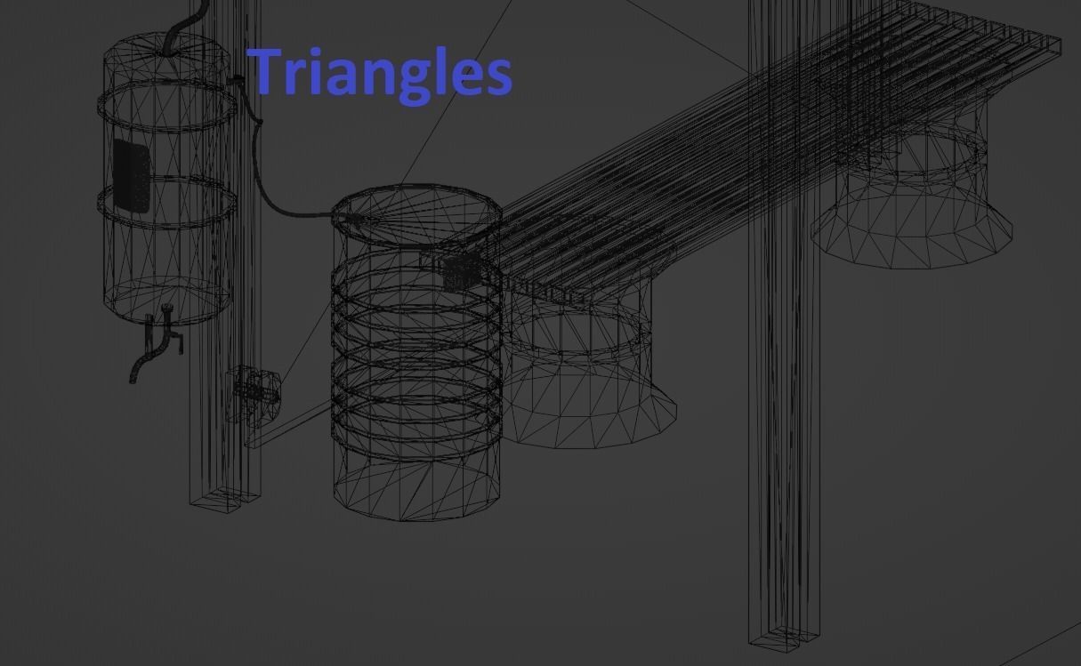 Cyberpunk bus stop concept project save water Low-poly 3D model_14