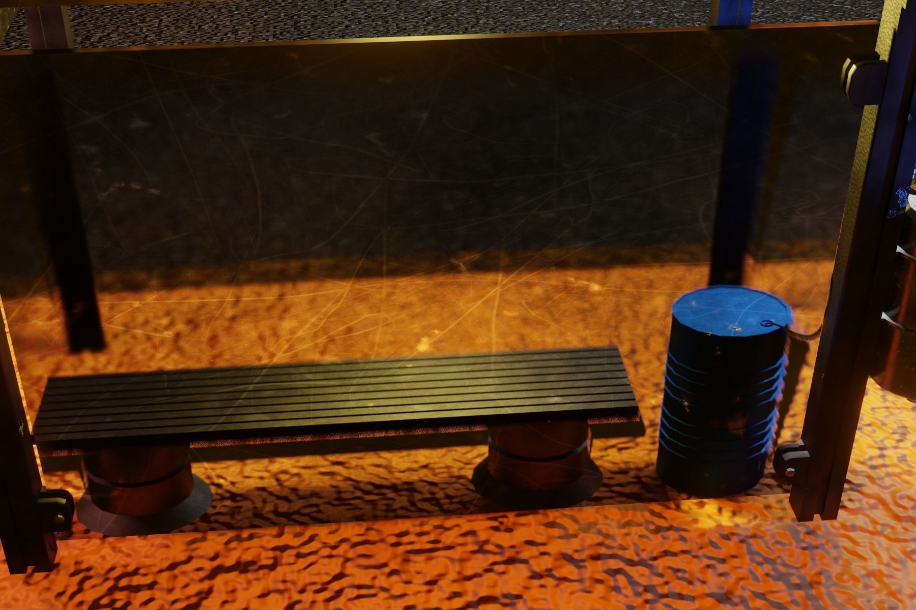 Cyberpunk bus stop concept project save water Low-poly 3D model_7