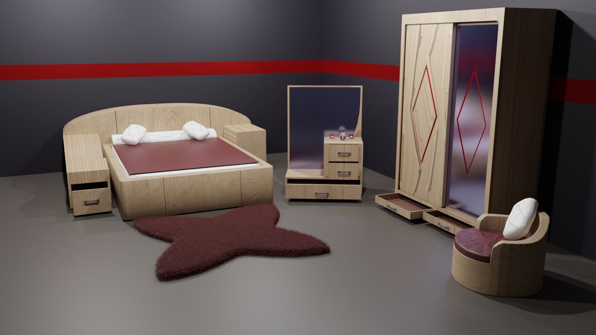 badroom 3D model_1