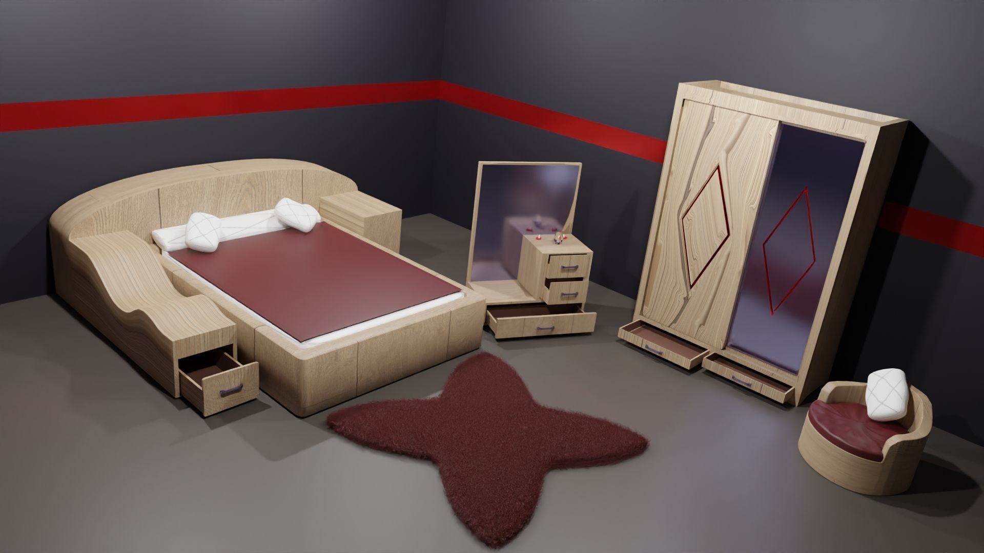 badroom 3D model_2