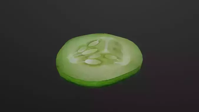 Slice of Cucumber 3D Model Low-poly 3D model