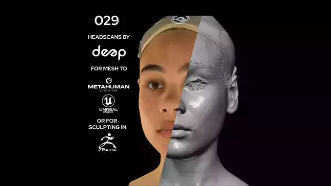 Hispanic Female 20s head scan 029 3D model