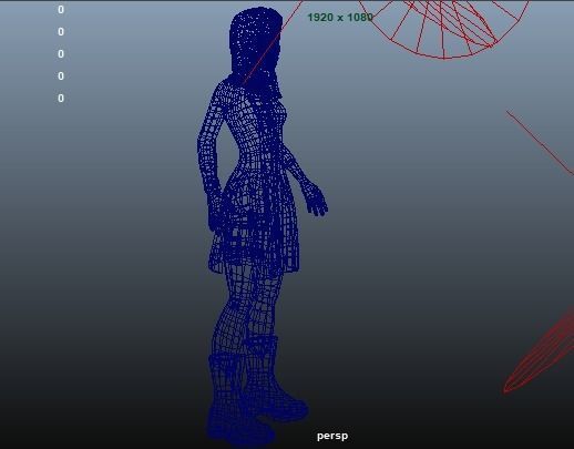 Professional Elegance The Uniformed Woman Low-poly 3D model_17