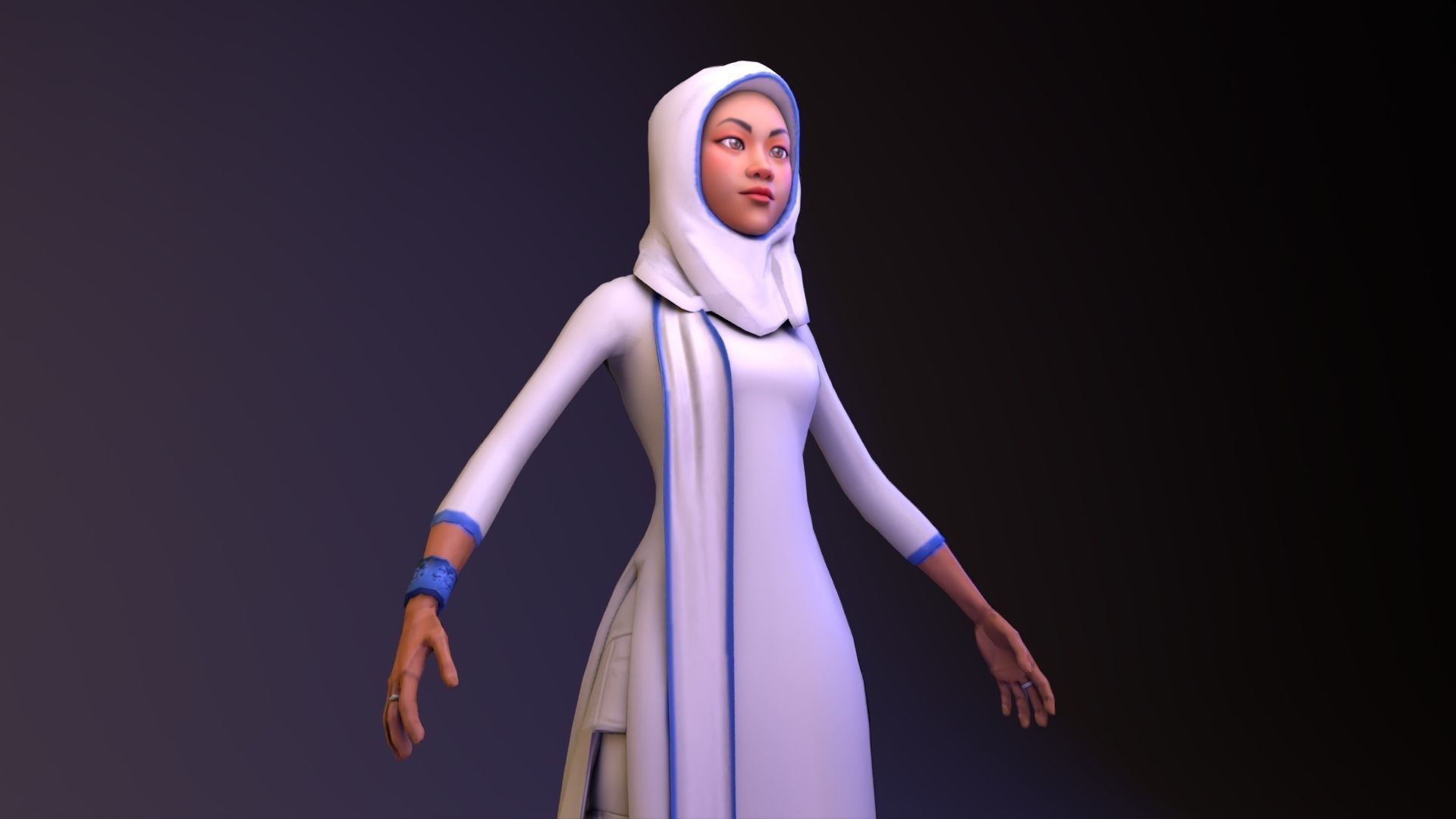 Professional Elegance The Uniformed Woman Low-poly 3D model_7