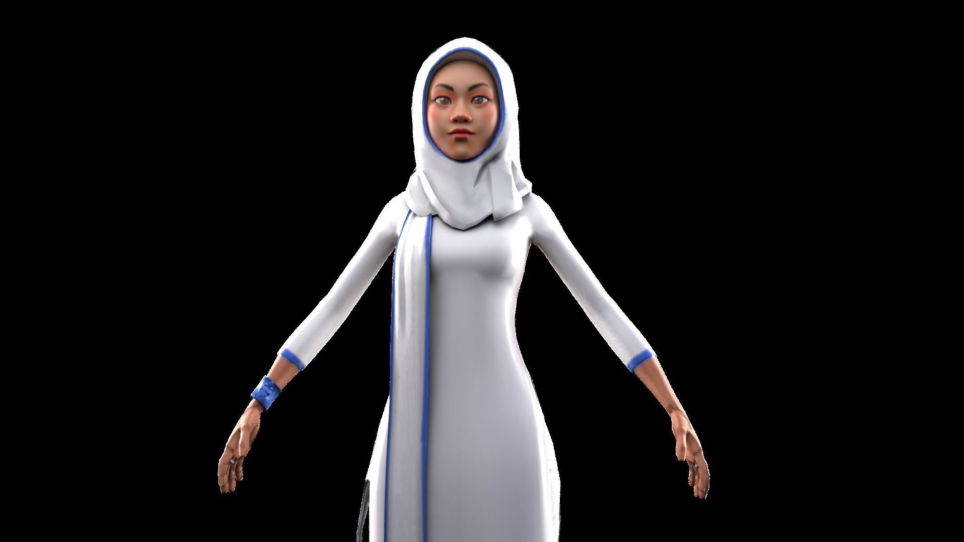 Professional Elegance The Uniformed Woman Low-poly 3D model_8
