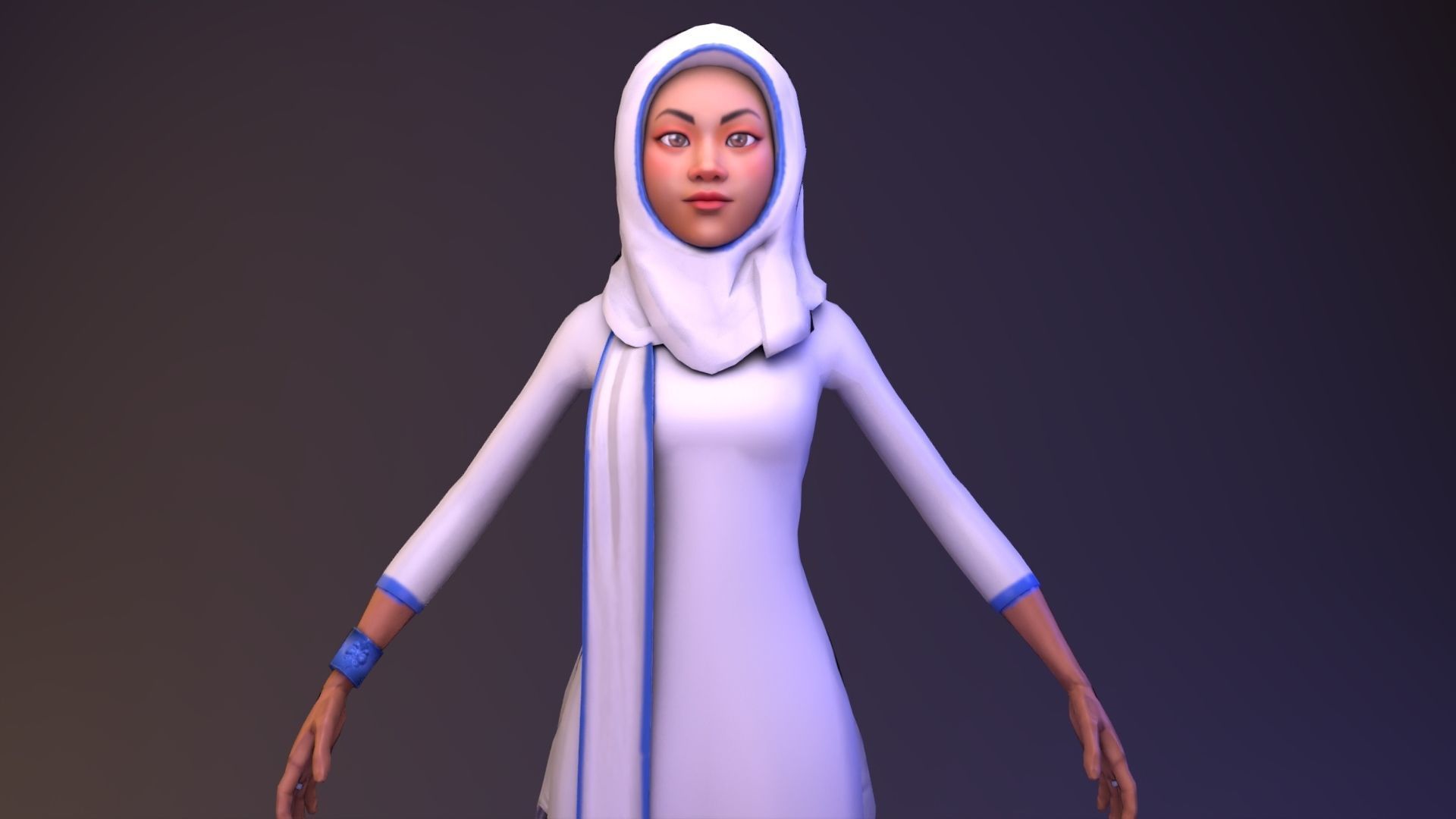 Professional Elegance The Uniformed Woman Low-poly 3D model_4