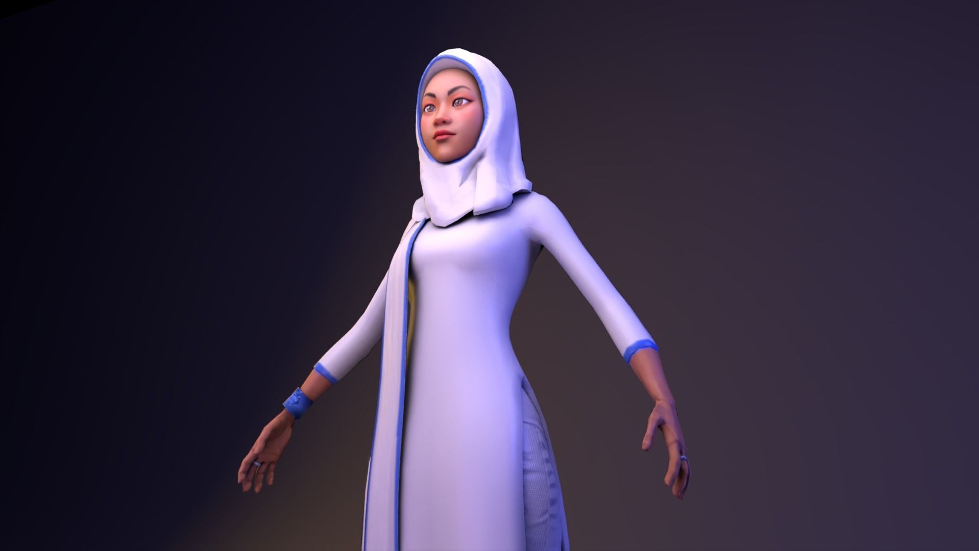 Professional Elegance The Uniformed Woman Low-poly 3D model_10