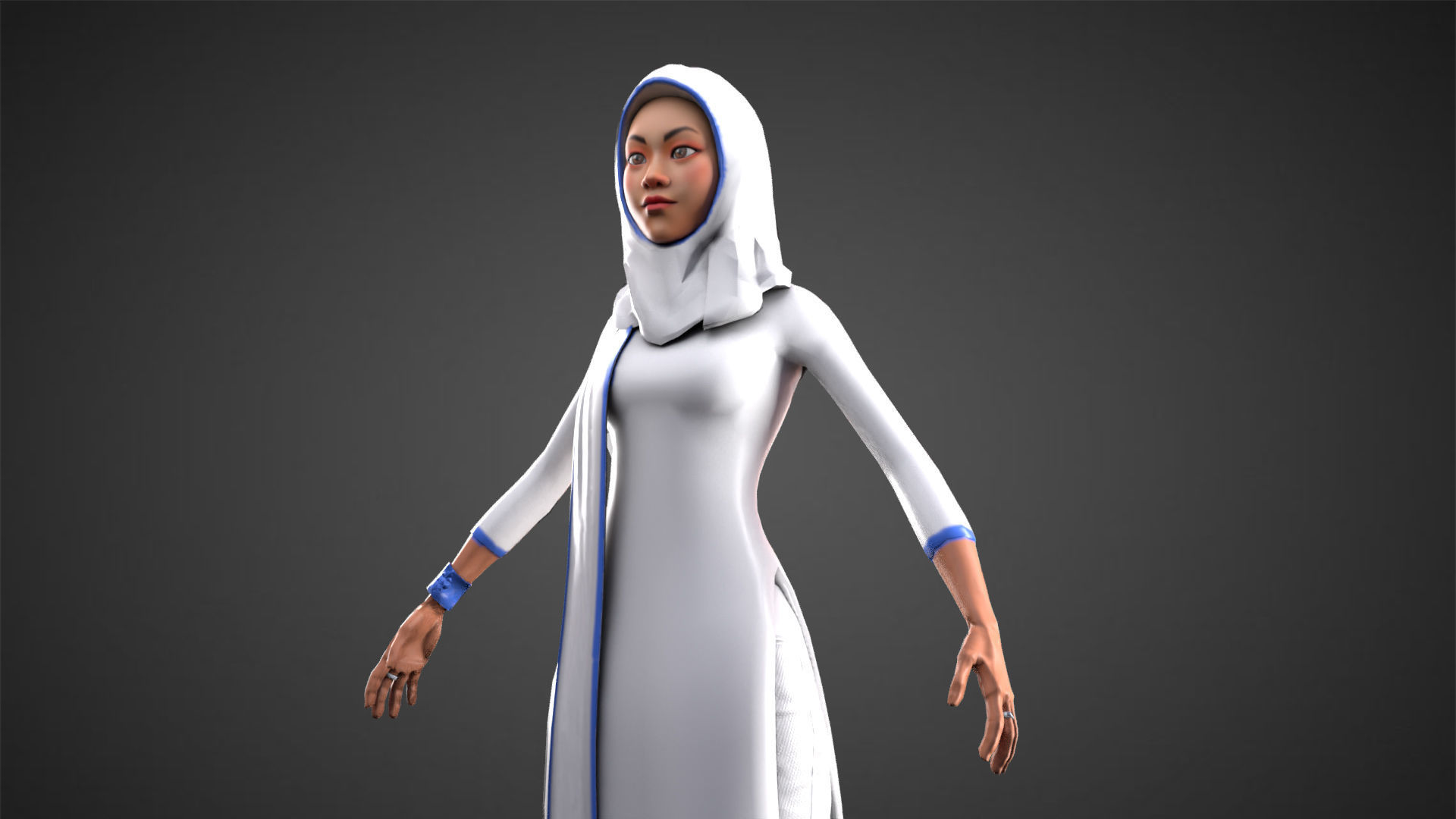 Professional Elegance The Uniformed Woman Low-poly 3D model_5