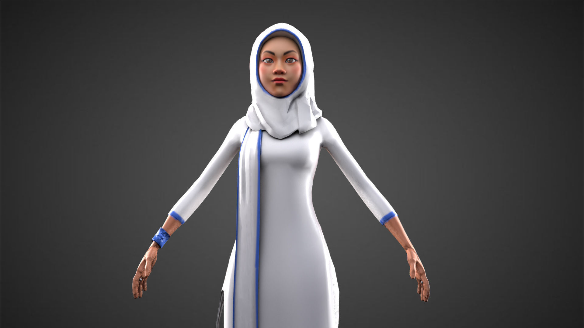 Professional Elegance The Uniformed Woman Low-poly 3D model_2