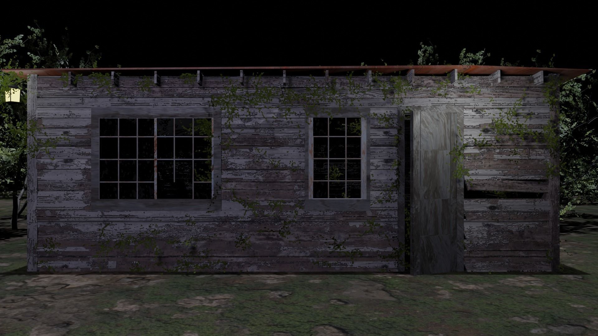 Desolate Abandoned house Low-poly 3D model_2