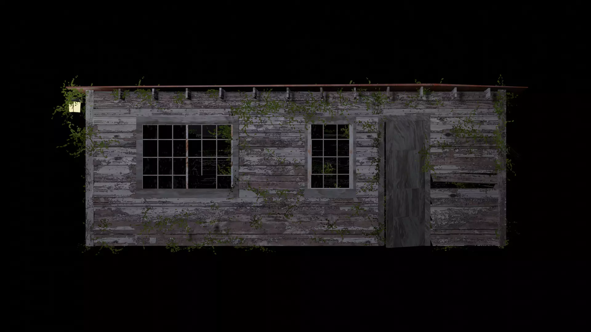 Desolate Abandoned house Low-poly 3D model_0