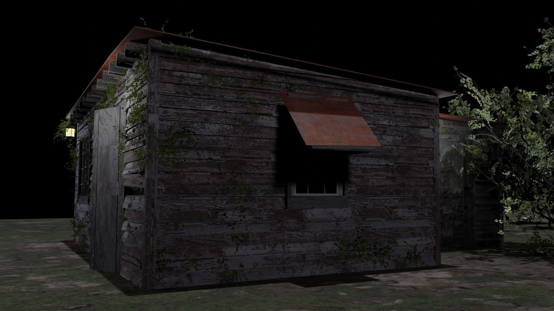 Desolate Abandoned house Low-poly 3D model_4