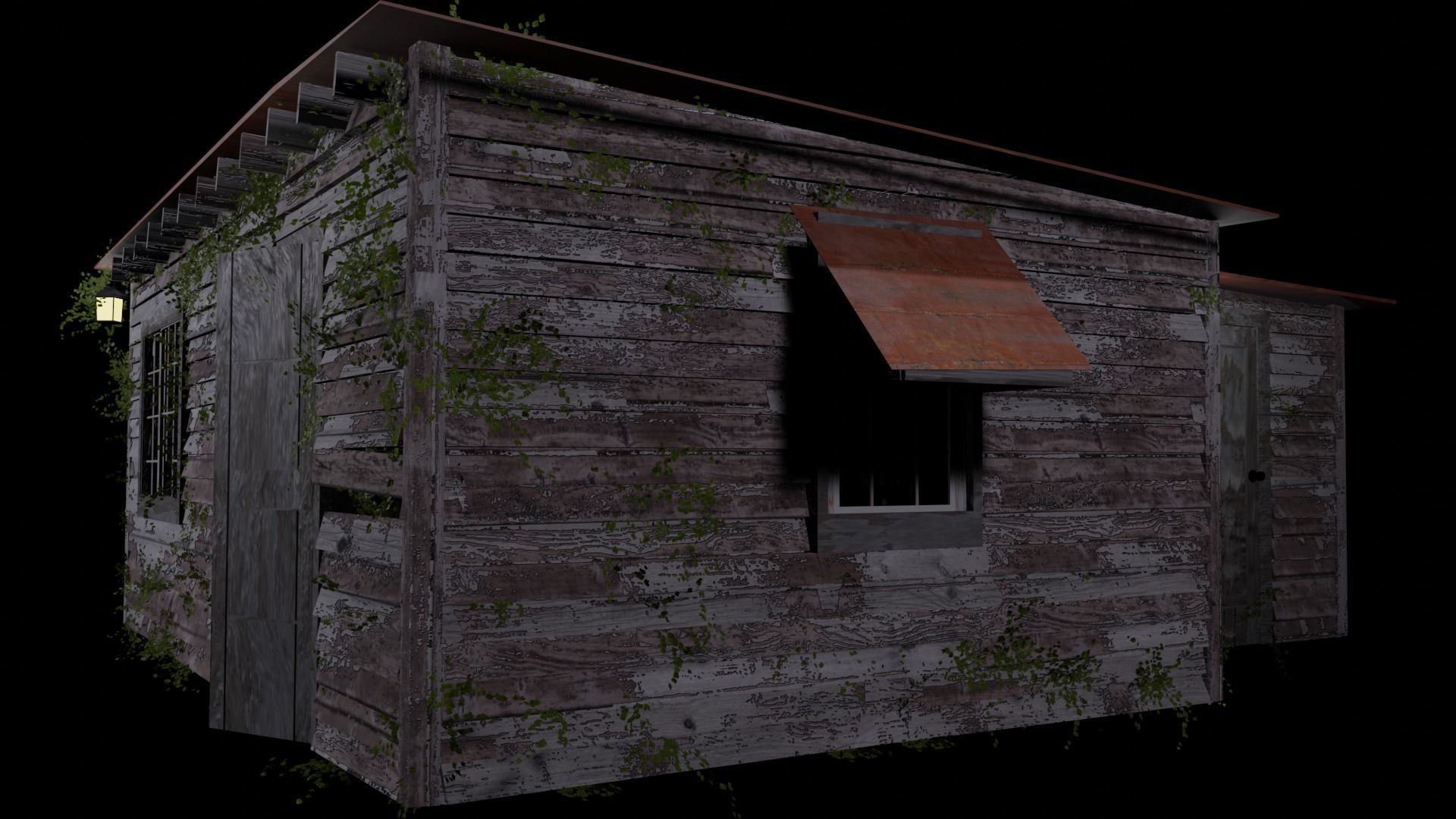 Desolate Abandoned house Low-poly 3D model_1